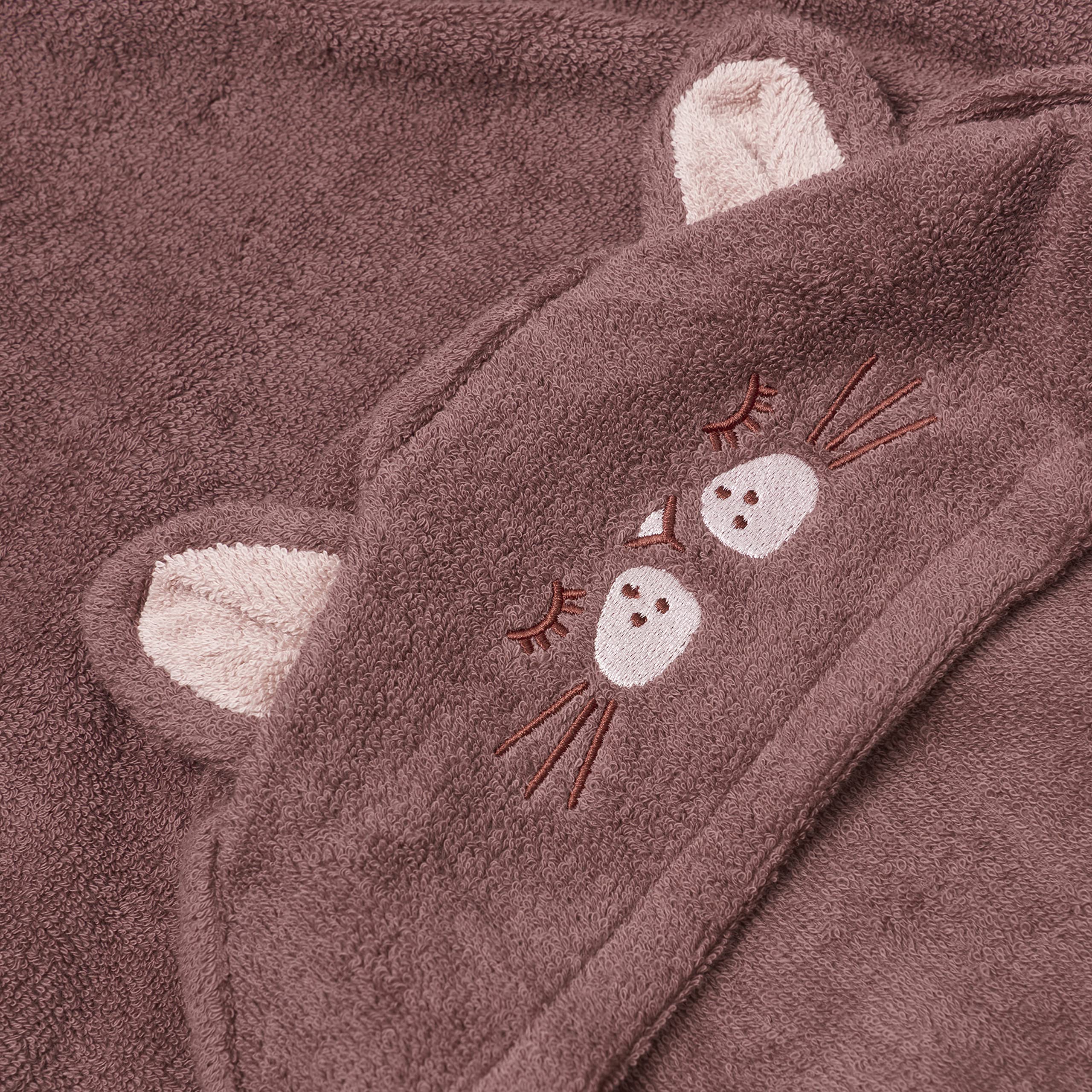 Pippi Unisex Baby Badehandtuch aus 100% Bio-Baumwolle mit niedlichen Tiergesichtern
