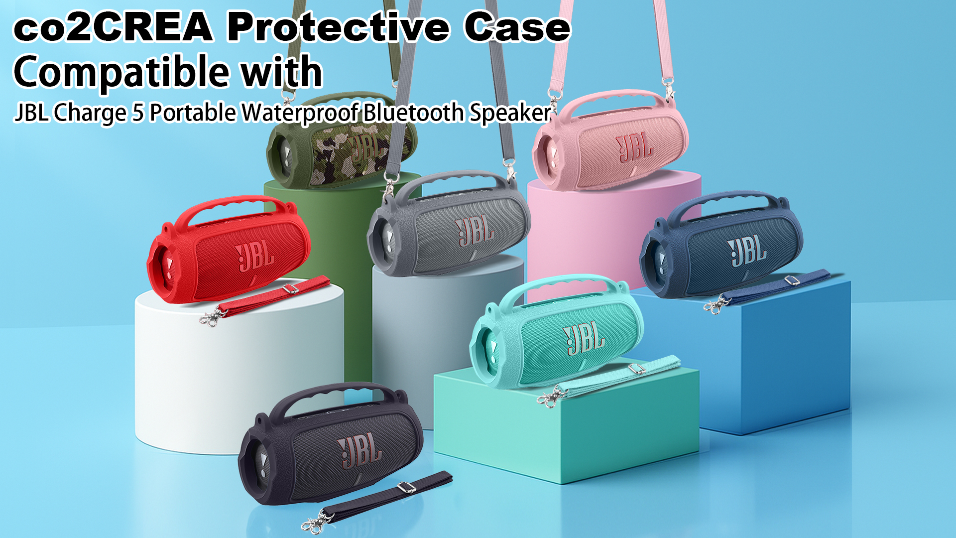 Amazon.com: co2CREA Silicone Case for JBL Charge 5 Portable