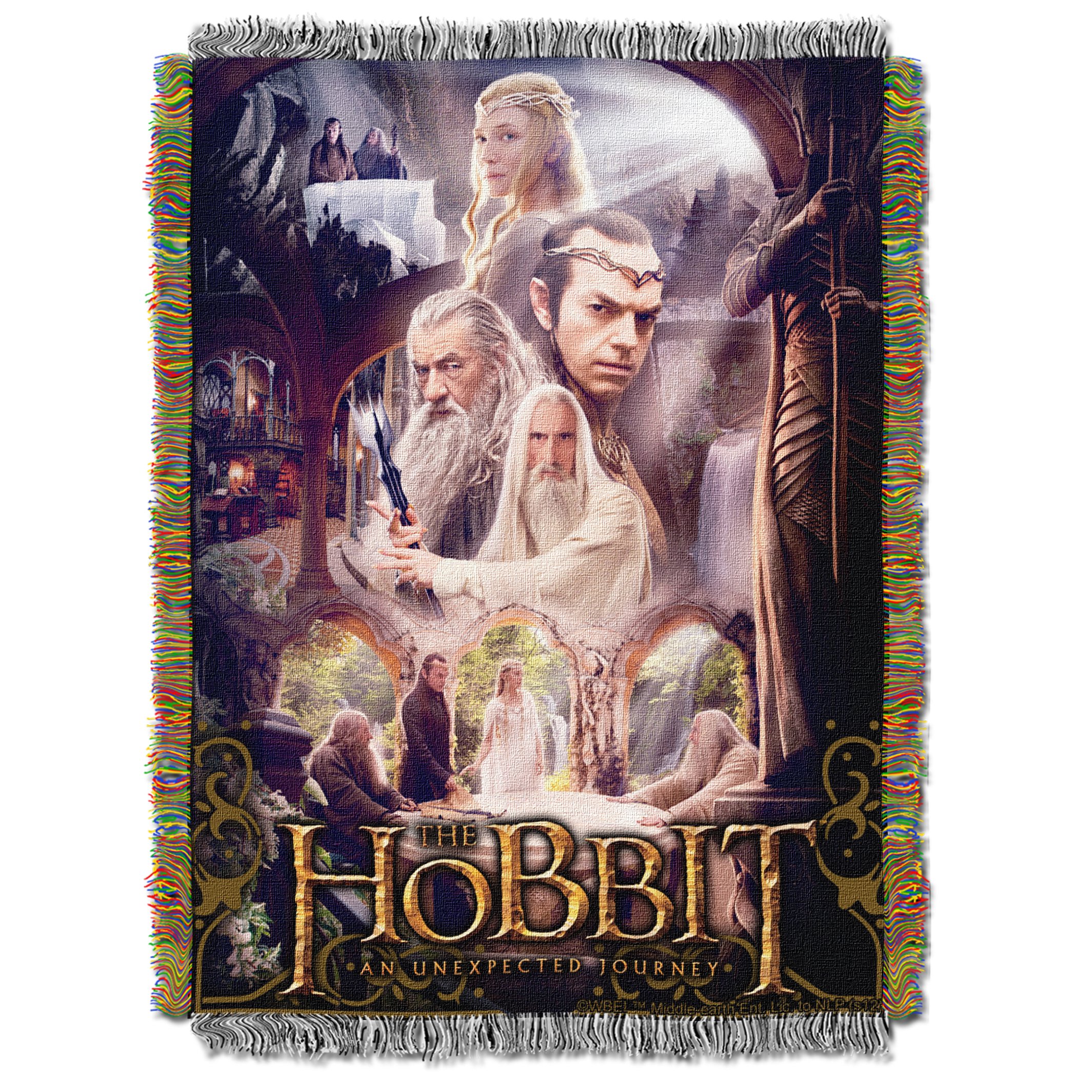 Warner Brothers The Hobbit, Last House Woven Tapestry Throw Blanket, 4' x 5'
