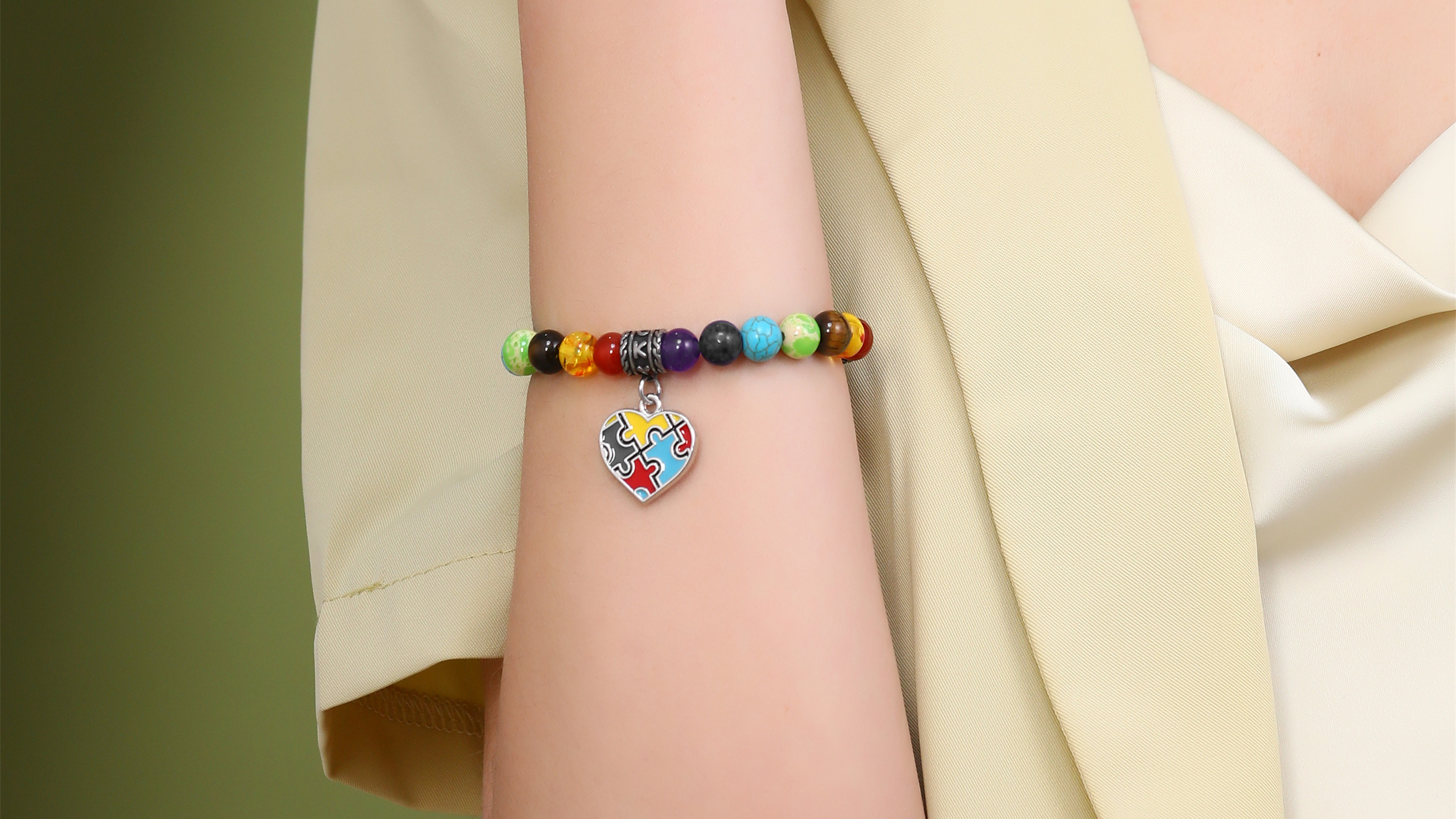 Amazon.com: PDOUSELF Autism Awareness Bracelet with Colorful Heart
