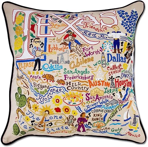 Catstudio Almohada decorativa bordada de Texas disponible en Yaxa Peru