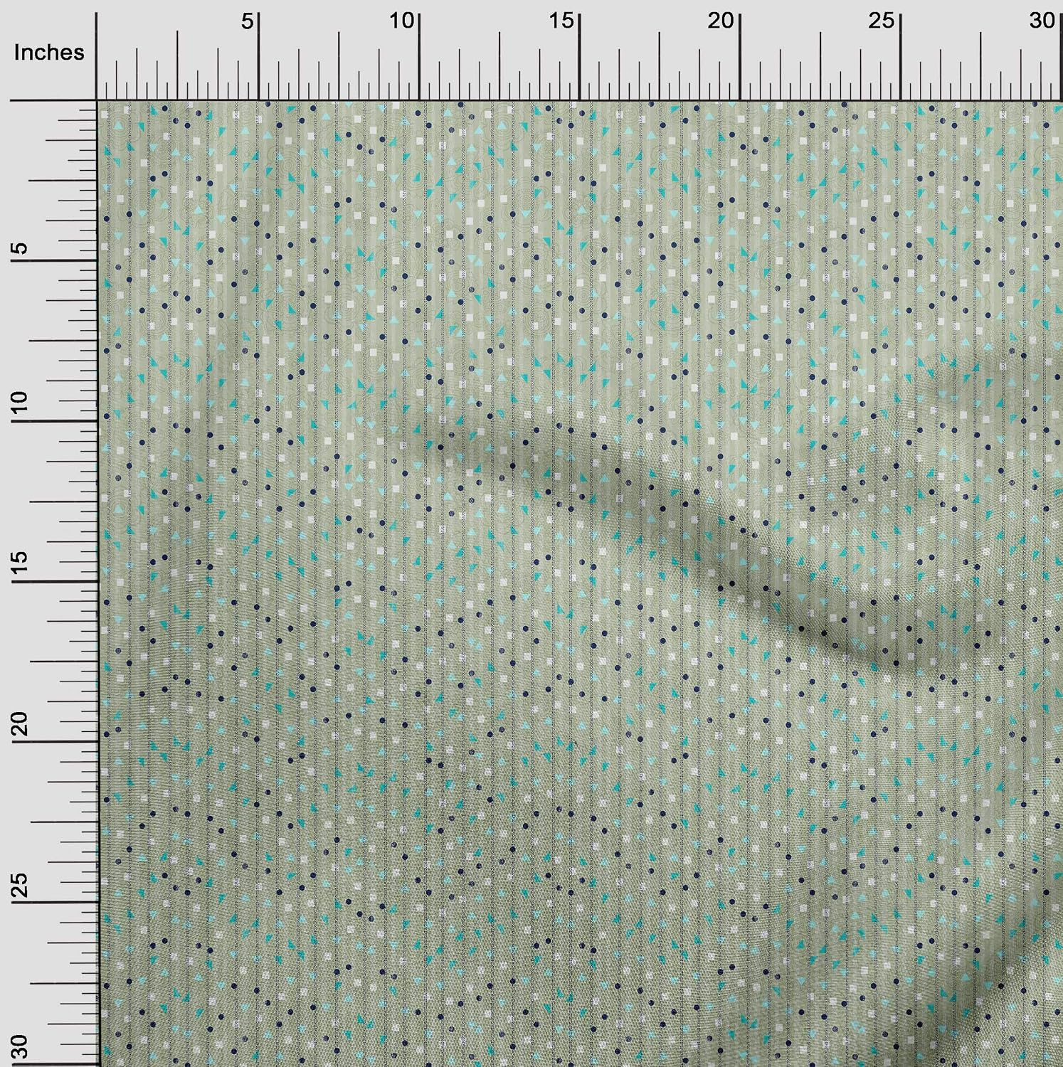 oneOone Viscose Chiffon Mint Green Fabric Geometric Texture Quilting Supplies Print Sewing Fabric by The Yard 42 Inch Wide