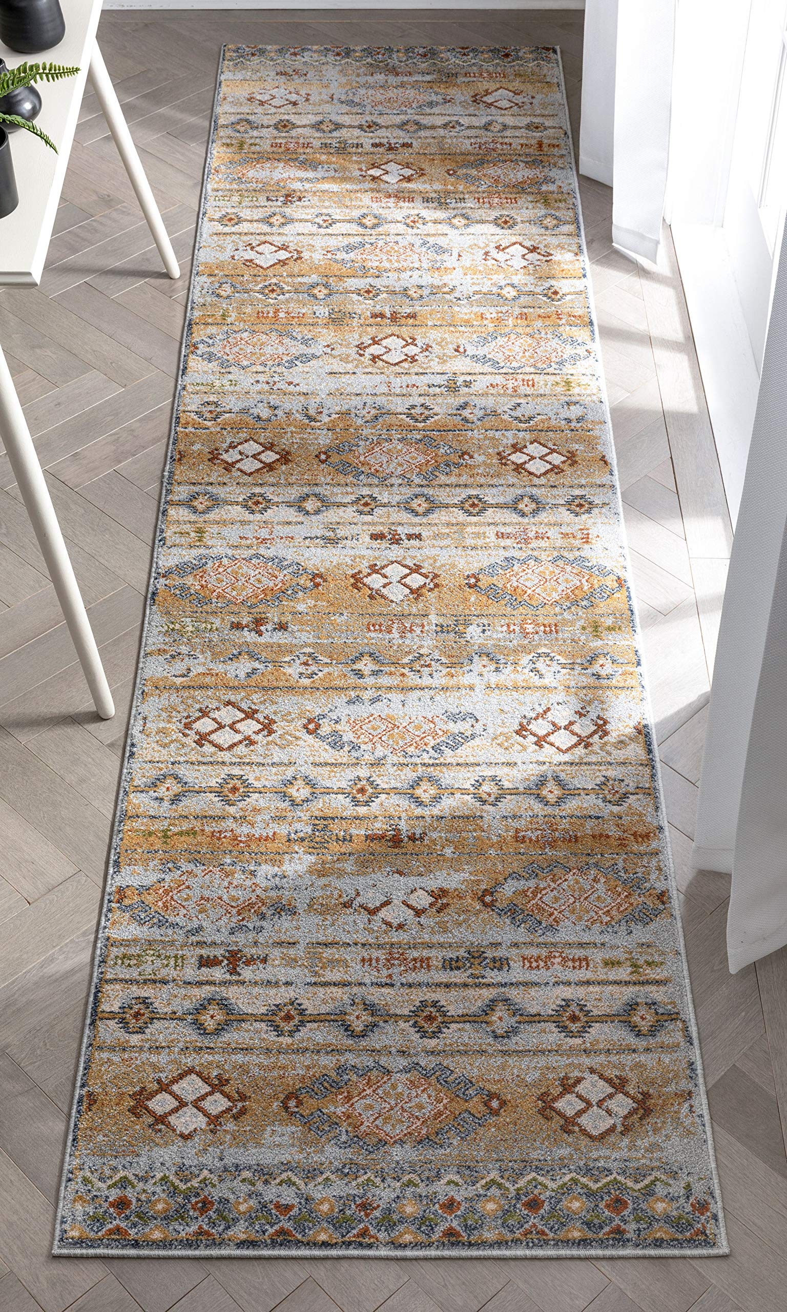 Well Woven Elu Cream Vintage Panel Pattern Runner Rug (2'7" x 9'10")