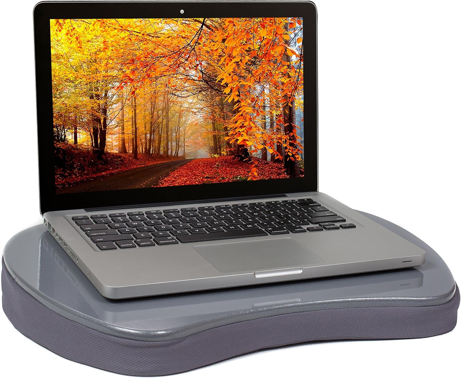 Sofia + Sam Mini Lap Desk with Memory Foam Cushion | Handle | Fits Laptops Up to 15" | Work from Home | Silver | Portable Travel Desk | Reading Writing and Coloring