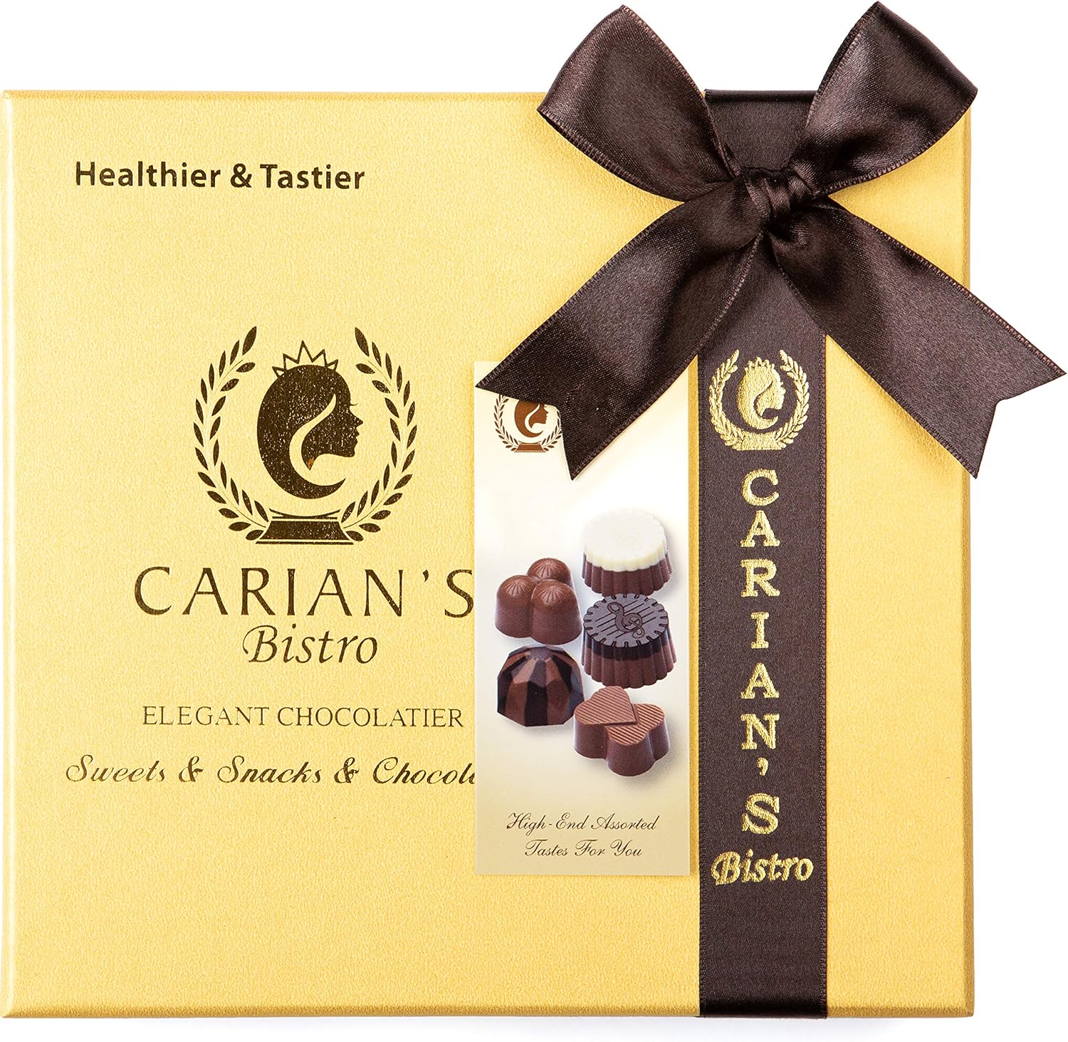 Carian S Bistro Assorted Chocolate Truffles Gold Gift Box With Ribbon Premium Chocolate Gift Christmas Chocolate Thank You Chocolate Chocolate Gifts For Women Birthday Gifts 25 Count 350g Amazon Co Uk Grocery