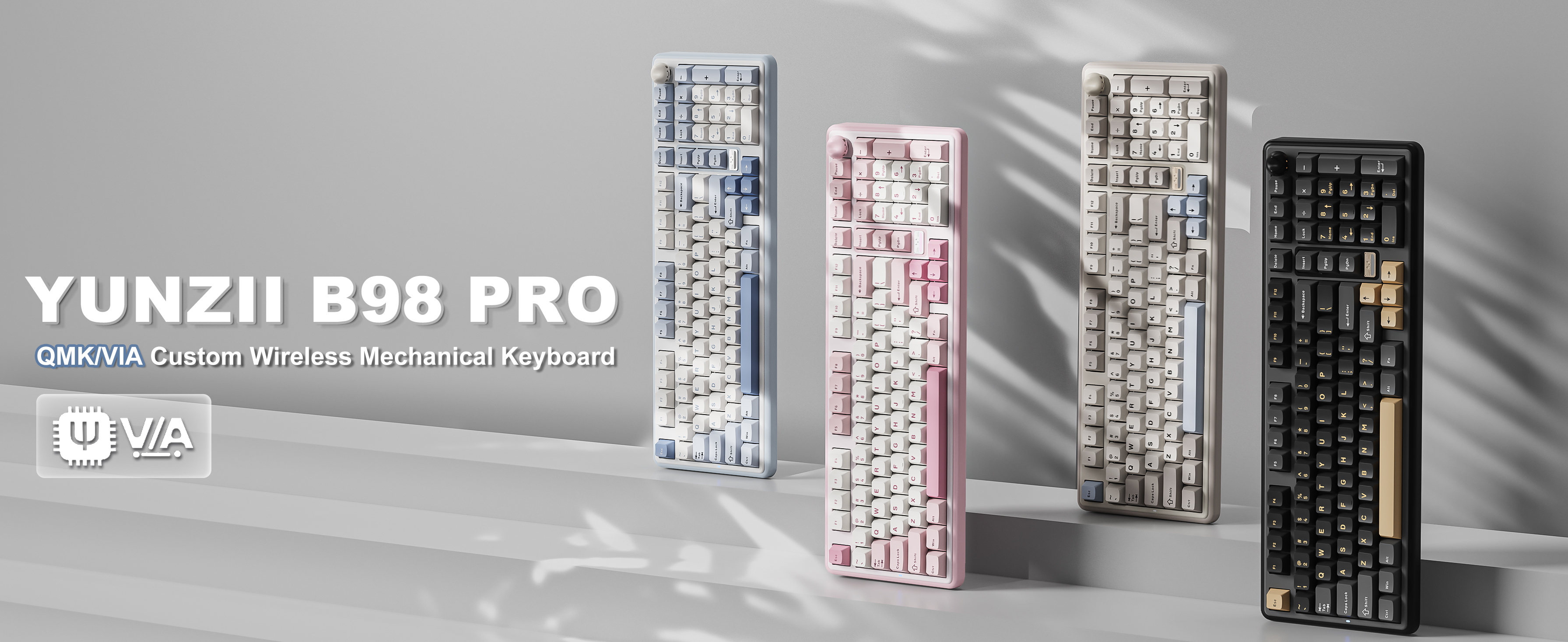 Amazon.com: YUNZII B98 PRO QMK/VIA Wireless Mechanical Gaming