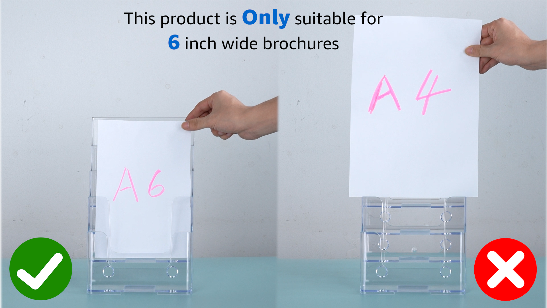 MaxGear Clear Acrylic Brochure Holder – 4 Tier, 6x8 Inch Flyer Display Stand, 2 Pack - View #8