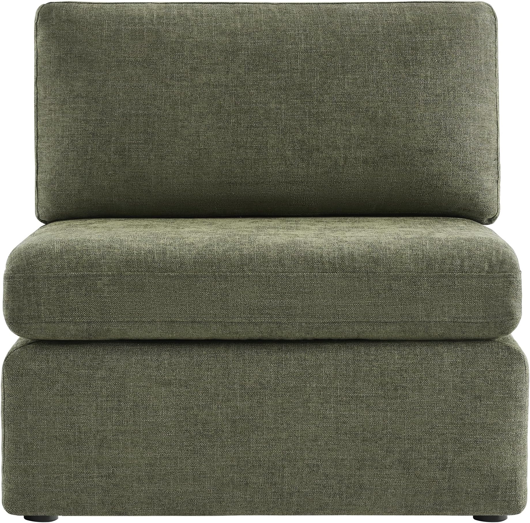 CHITA Modern Upholstered Middle Module for Modular Sectional,Sectional Sofa Couch Accent Armless Chair, Moss Green