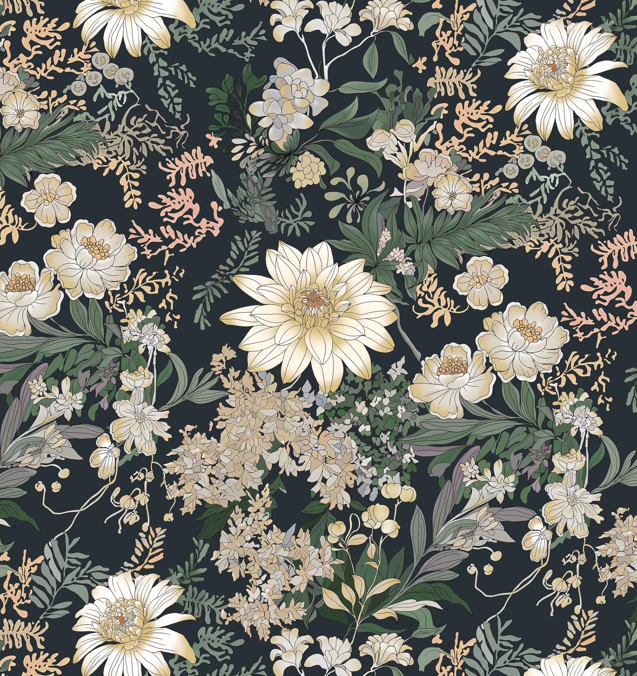 VaryFloral Vintage Green Paisley Floral Wallpaper Peel And Stick Exotic Leaf Flower Wallpaper For Bedroom Living Room Decorative Floral Botanical Contact Paper For Cabinet Shelf Home Decor 12"x118