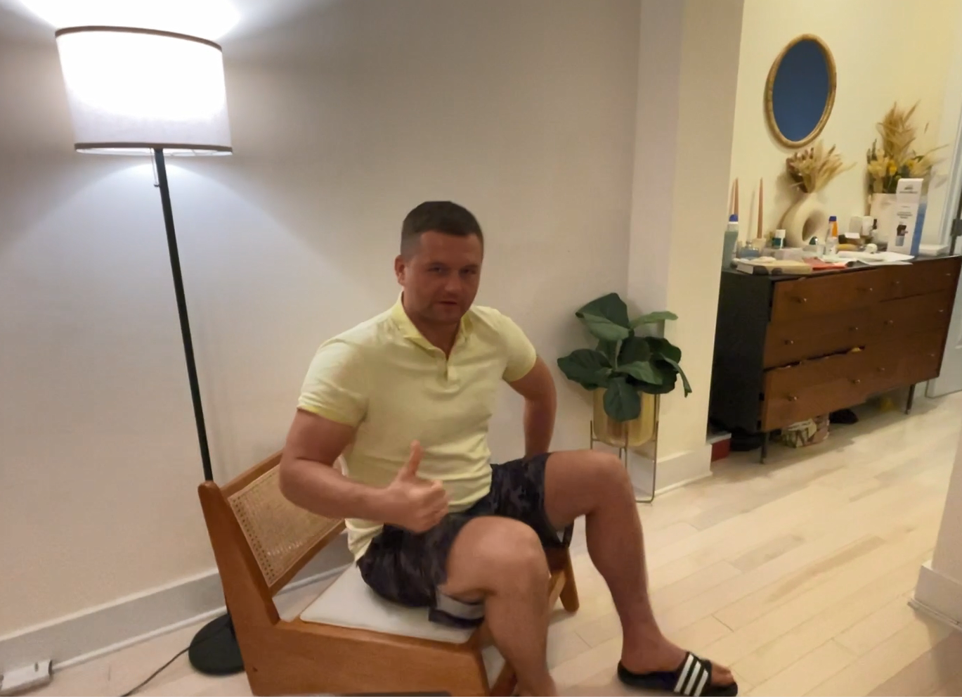 Sillón Rattan Diseño Estilo Madera Beige miniatura 7