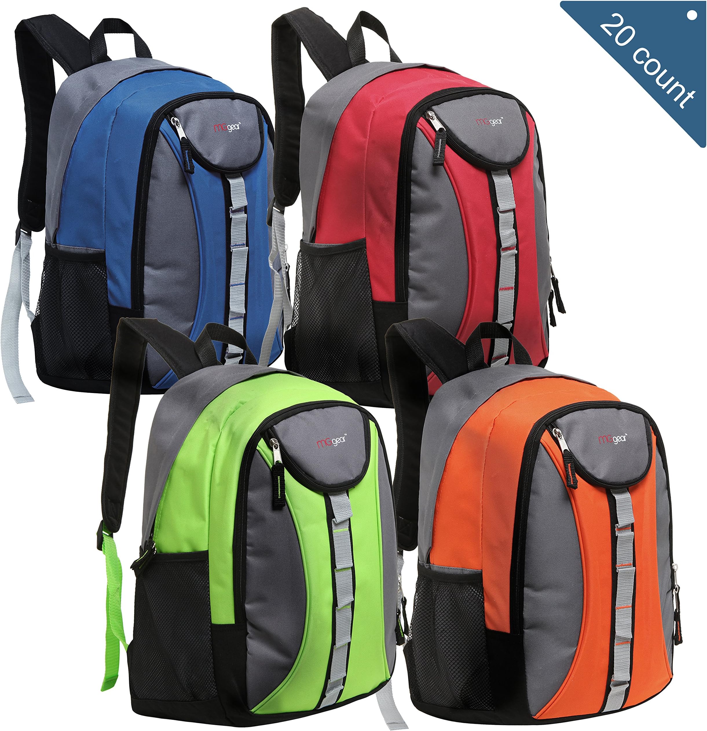 Wholesale 18 Inch Heavy Duty School Backpacks - Case Pack of 20 MGgear Bookbags