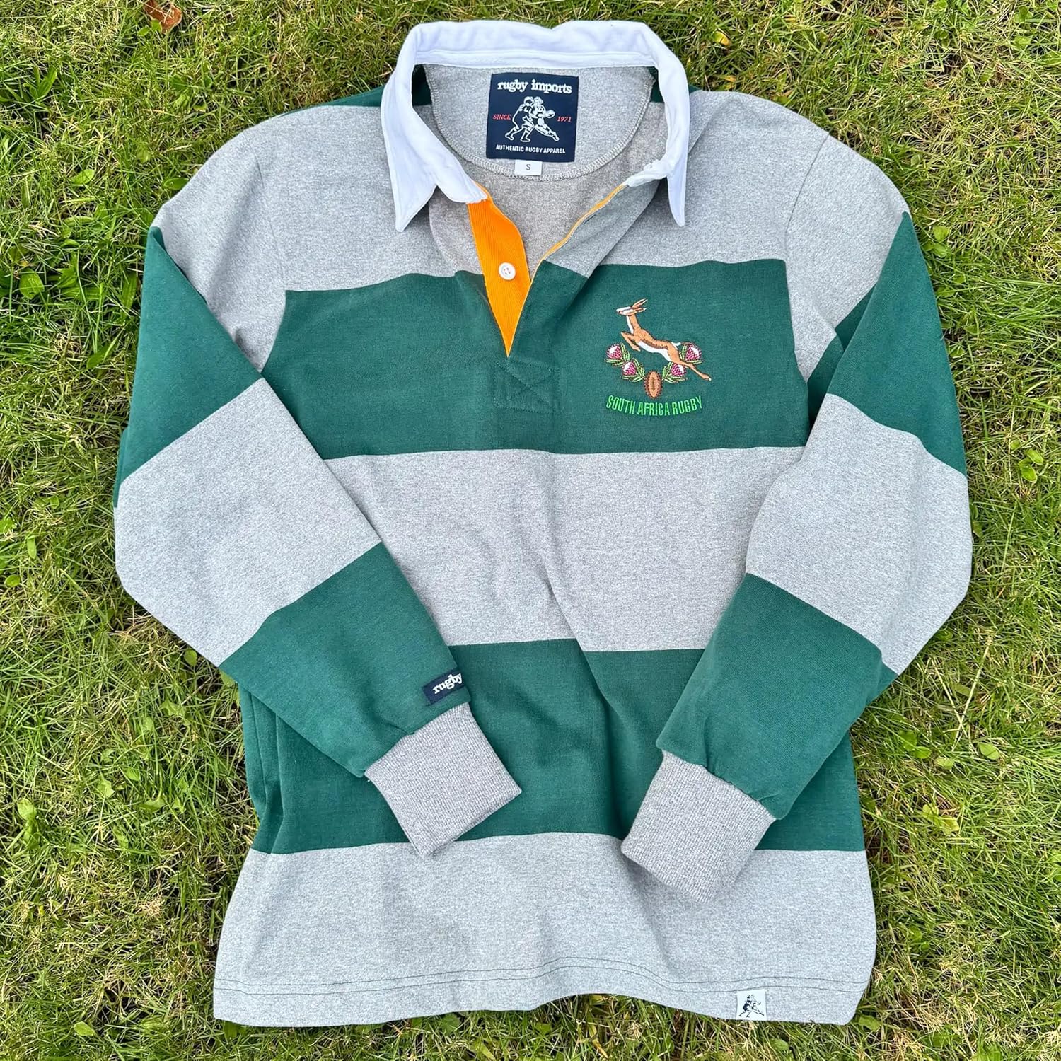 South Africa Grey Hoops Rugby Jersey - Image 8