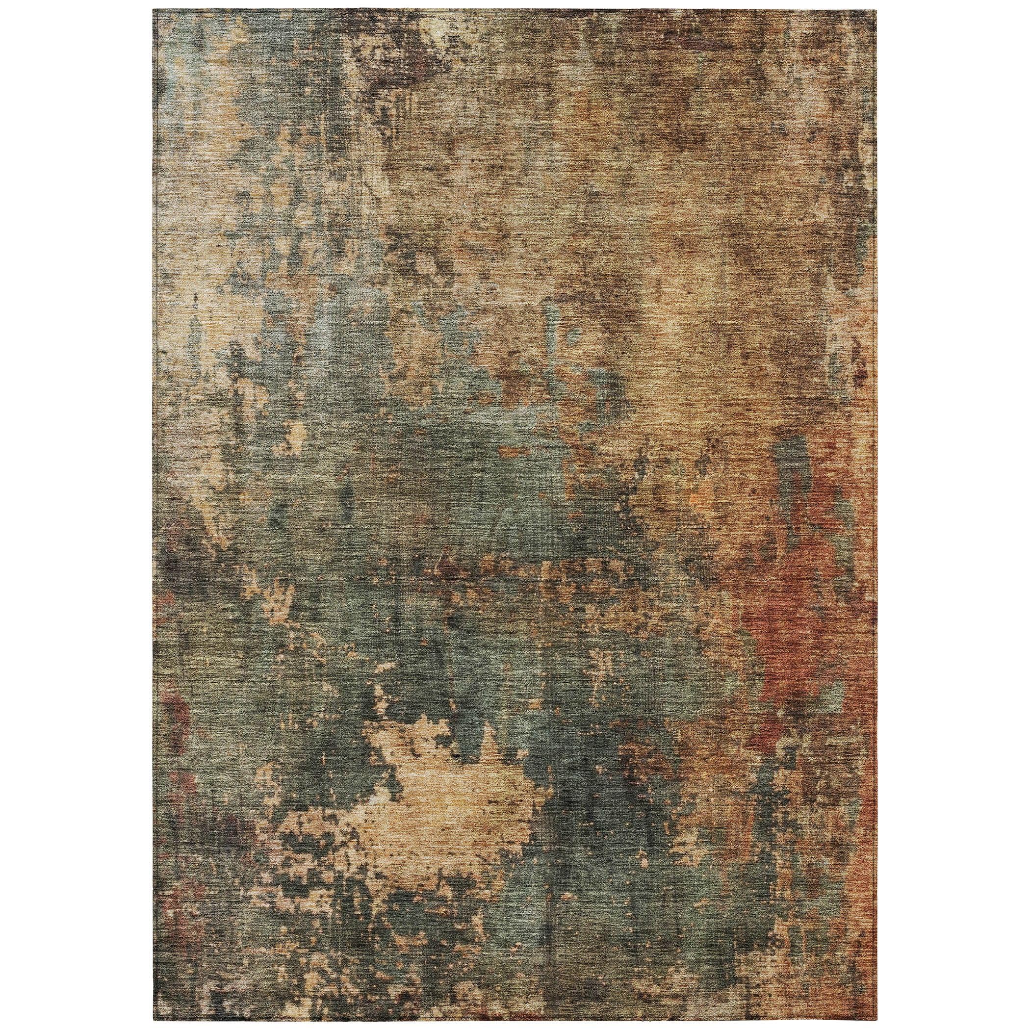 addison rugs chantille acn1211 sage 5' x 7'6" indoor outdoor area rug, easy clean, machine washable, non shedding, bedroom, entry, living room, dining room, kitchen, patio rug