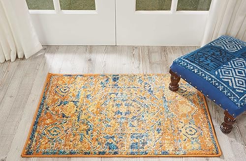 Nourison Passion - Alfombra tradicional de 1 pies 10 pulgadas x 2 pies 10 pulgadas, fácil de limpiar, no se desprende, para dormitorio, sala de