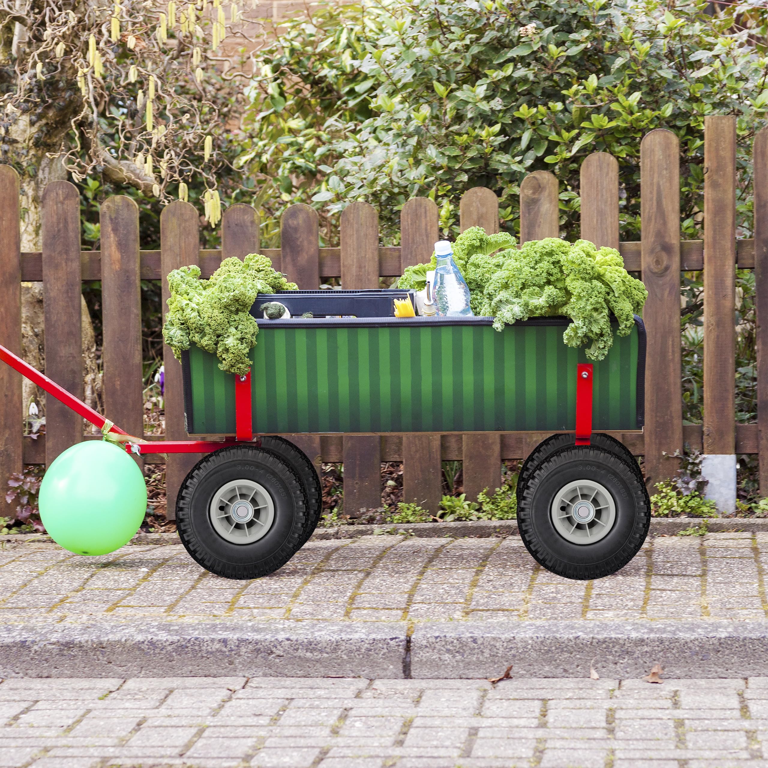 Relaxdays 4 x koło do wózka transportowego, odporne na przebicie opony z pełnej gumy, 3,00-4", oś 20 mm, do 80 kg, koło zapasowe 260 x 85 mm, czarno-szare