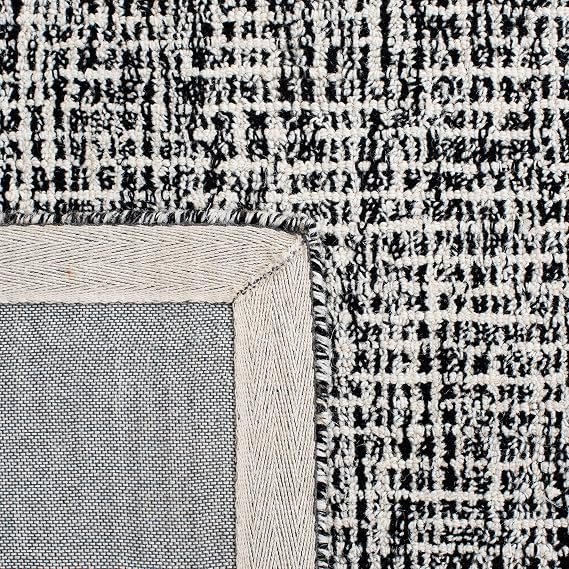 SAFAVIEH Abstract Accent Rug 2x3, Wool Handmade Black & Ivory ABT468Z