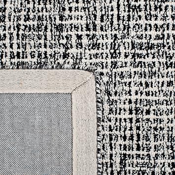 SAFAVIEH Abstract Accent Rug 2x3, Wool Handmade Black & Ivory ABT468Z