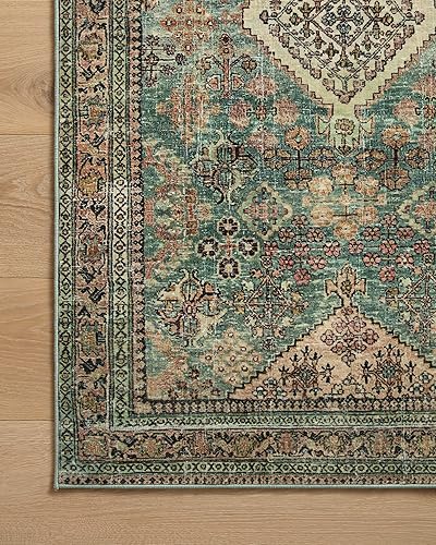 Miniatura 9 de Loloi Magnolia Home by Joanna Gaines x Loloi Sinclair SIN-03 Collection - Alfombra lavable a máquina, color turquesamulticolor de 2 pies 3 pulgadas