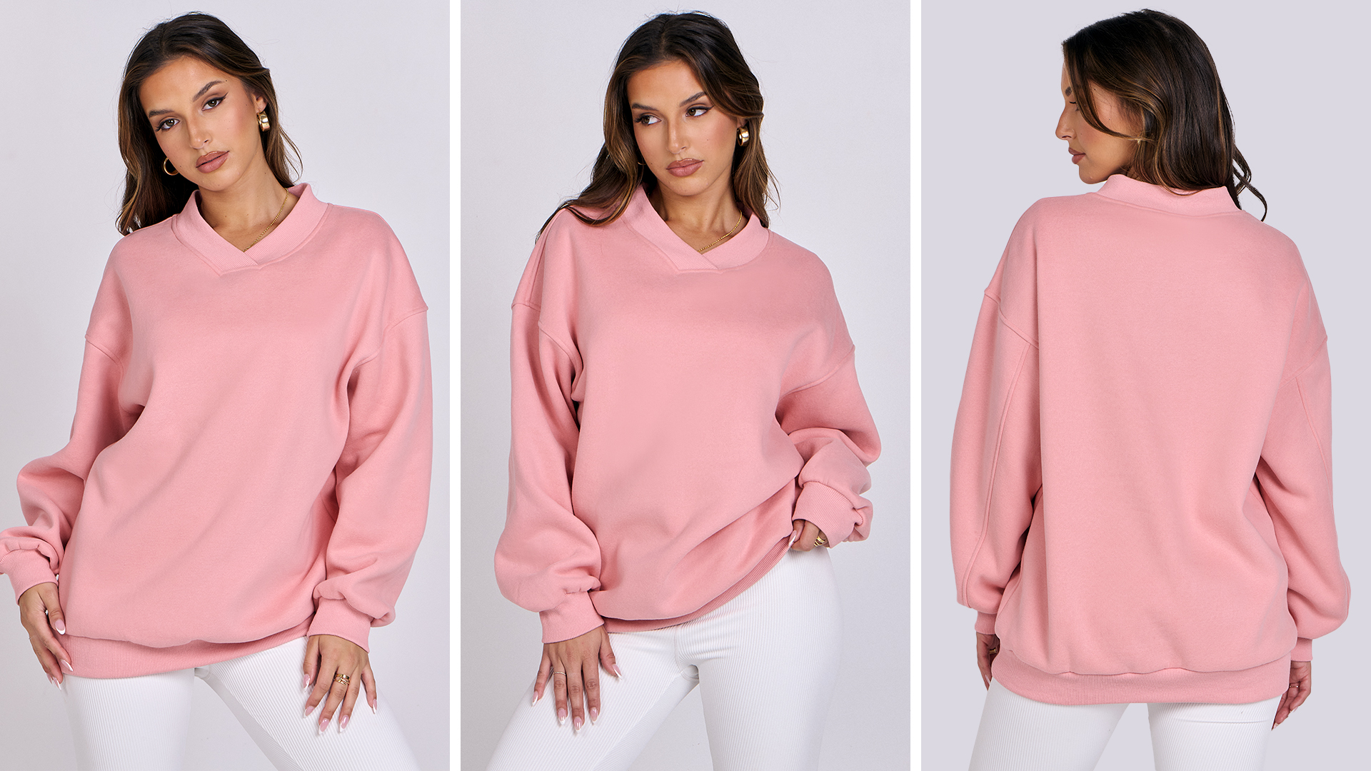 Amazon.com: ANRABESS Womens Oversized V Neck Sweatshirt Fleece