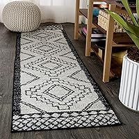 Vista 7 de JONATHAN Y Amir - Alfombra marroquí Beni Souk crema/gris, 2 x 8 pies, bohemio, escandinavo, fácil limpieza para sala de estar, dormitorio, cocina