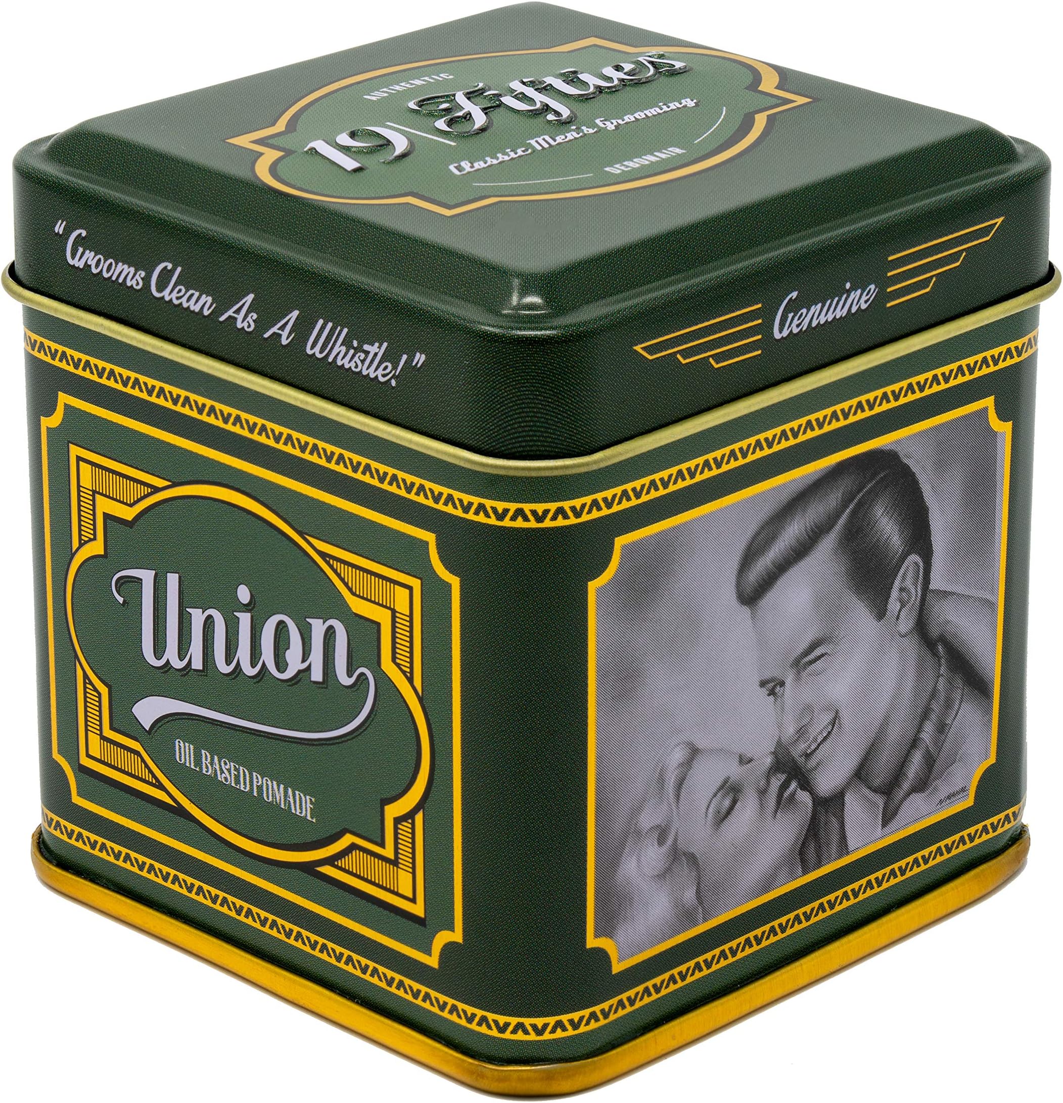 Oil Based Pomade For Men - 4oz Beautifully Crafted Tin | Slick N’ Shiny, All Day Pliable Hold - Ideal For Pomps, Side Parts & Teddy Boy Styles Like D.A’s & Jelly Rolls