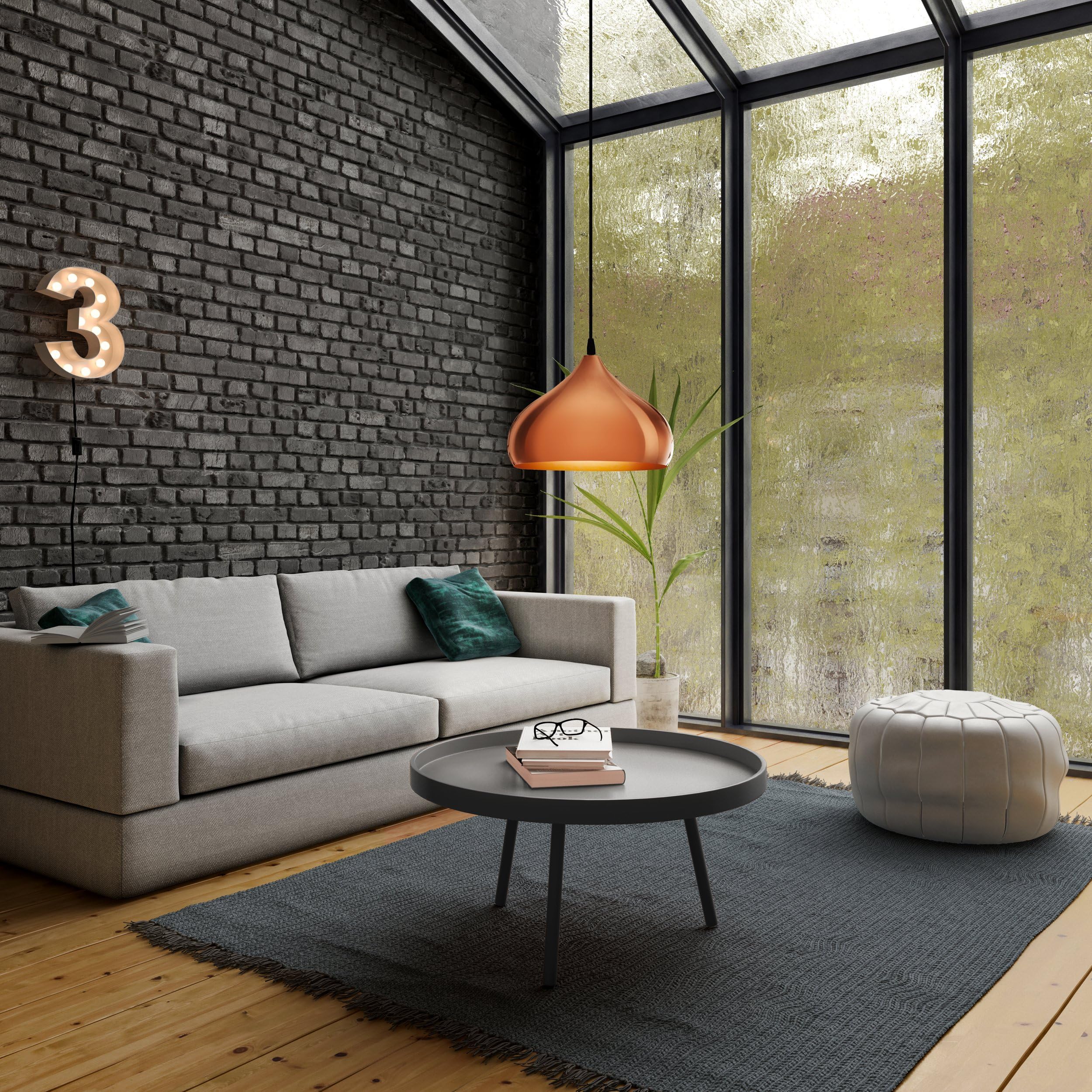 Eglo Lámpara colgante Hapton, lámpara suspendida estilo industrial vintage | de metal en cobre, lámpara para mesa de comedor y salón con casquillo E27, Ø 29 cm