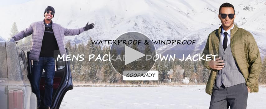 COOFANDY Mens Puffer Jackets Lightweight Jackets Water-Resistant