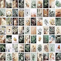 LIIGEMI 70PCS Green Botanical Wall Collage Kit - Aesthetic Plant Prints, VSCO Teen Girls Bedroom Decor, 4x6 Inch Posters