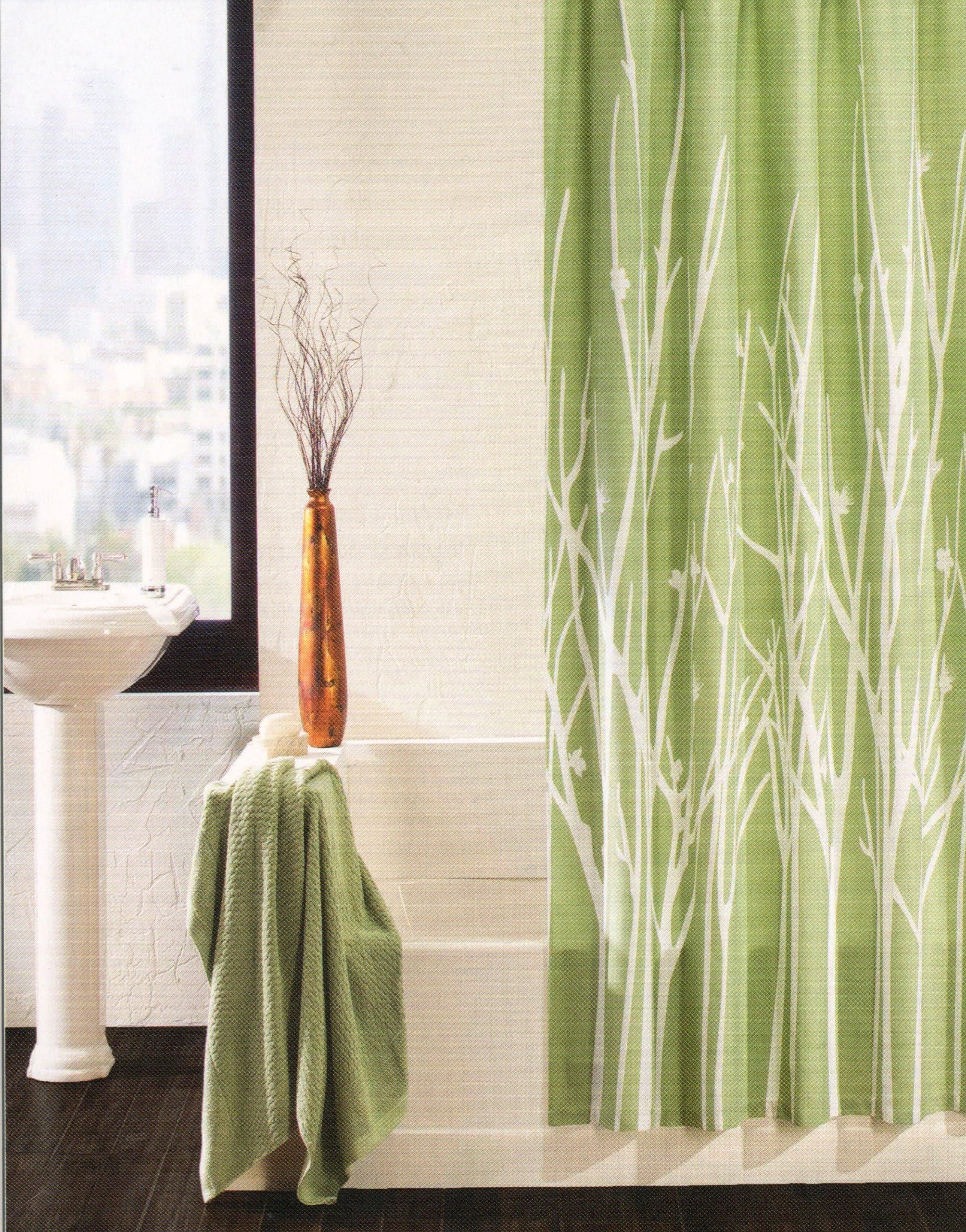 100-Percent Cotton Shower Curtain Branches 72-Inch by 72-Inch Shower Curtain (Sage Green)