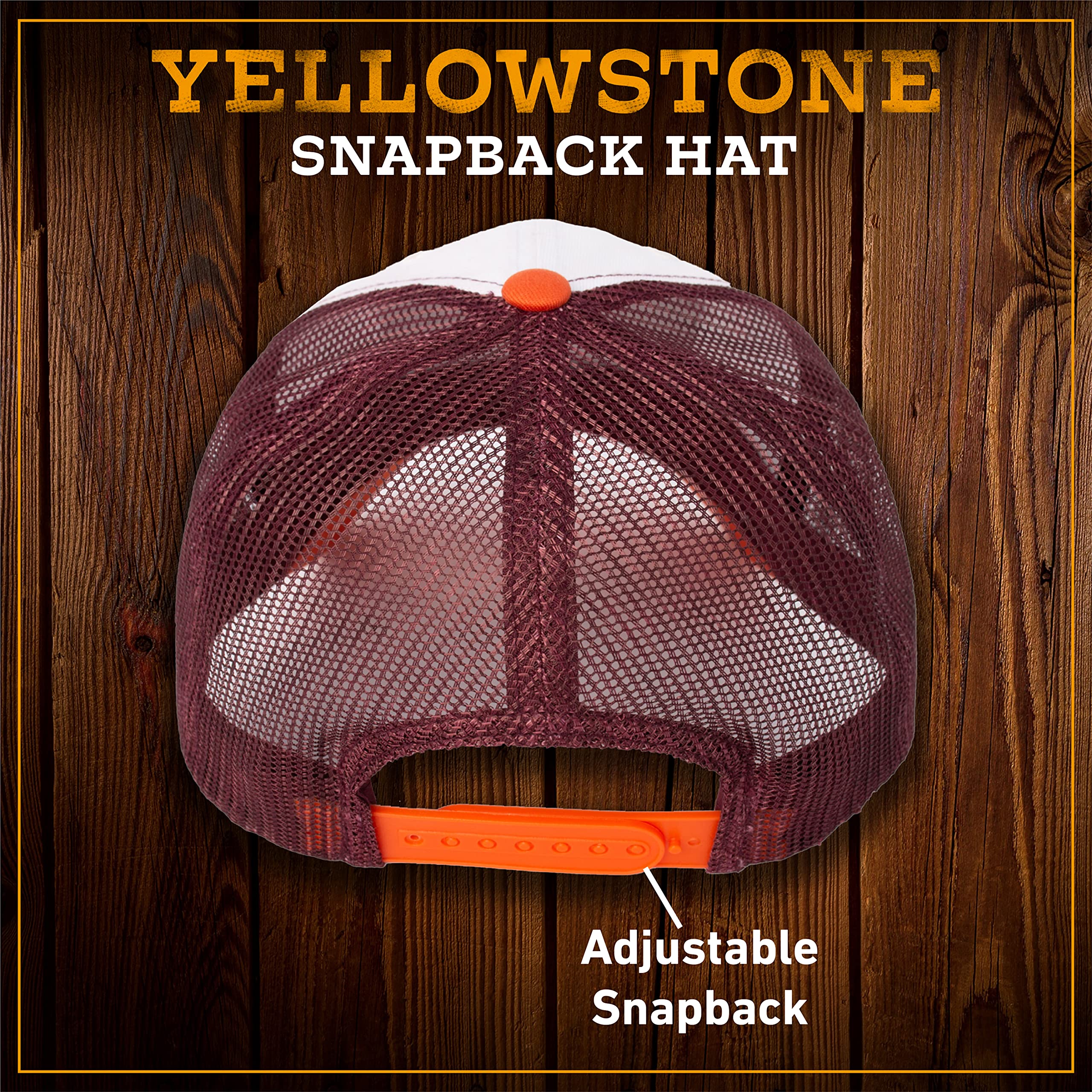 Concept One Yellowstone Trucker Hat, Mesh Adjustable Snapback Baseball Cap with Curved Brim - Gorra de béisbol Unisex Adulto