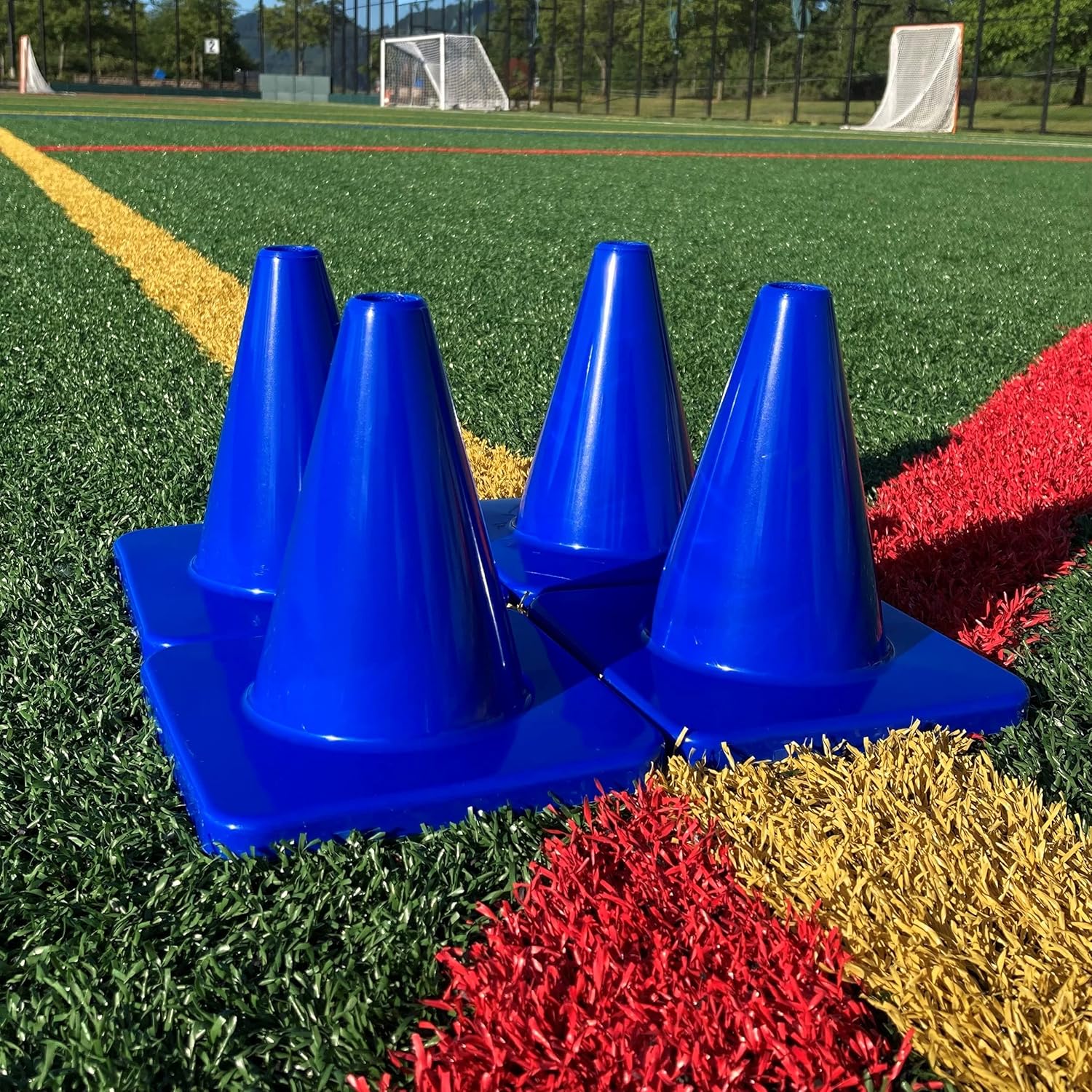 LVL10 Sports Heavy & Tough Cones - Won't Fly Away in Wind or Crack - Various Colors & Packs - Pro Training Cones - 6" Size : Sports & Outdoors