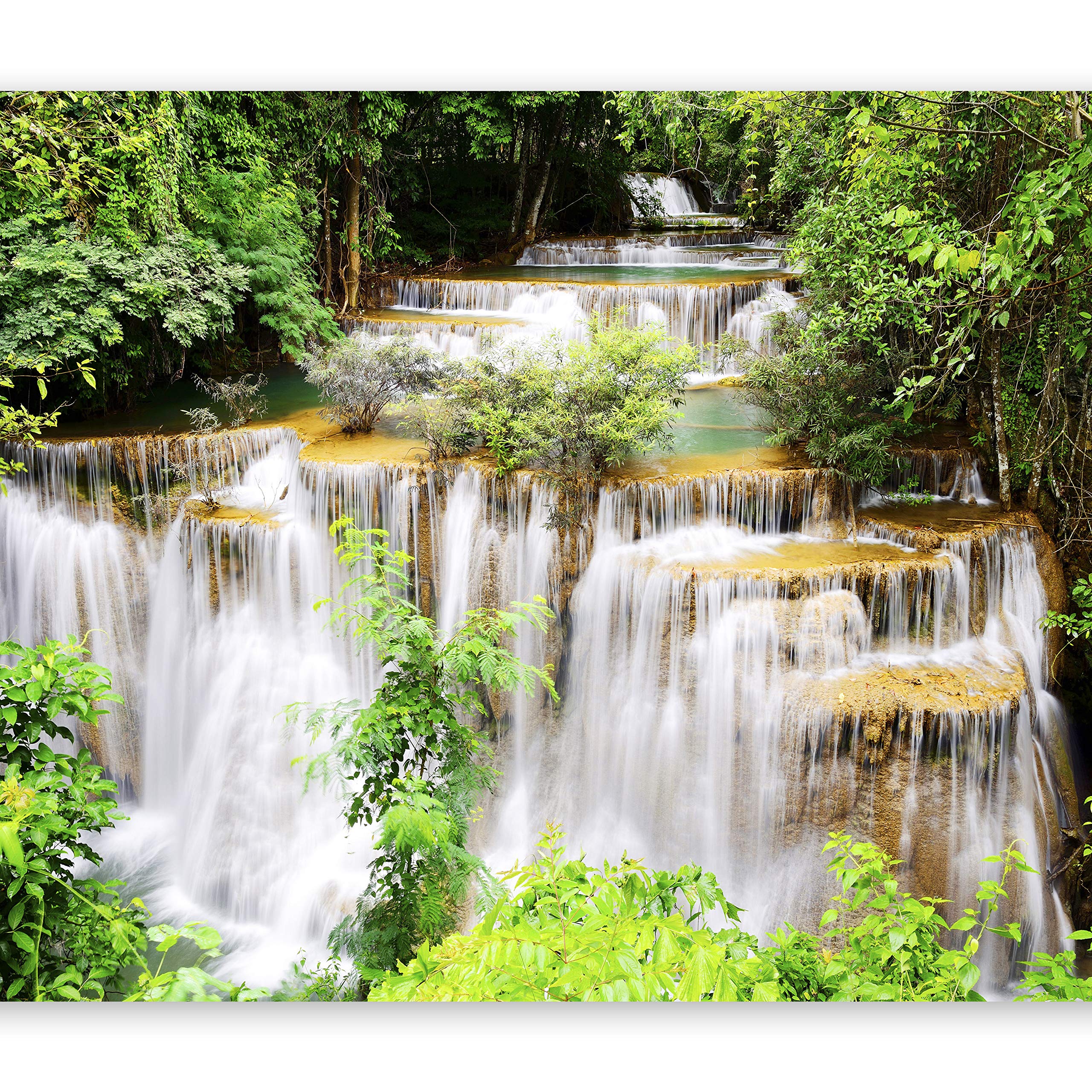 murando Fotomurales Paisaje 350x256 cm XXL Papel pintado tejido no tejido Decoración de Pared decorativos Murales moderna de Diseno Fotográfico Cascada Naturaleza 10110903-46