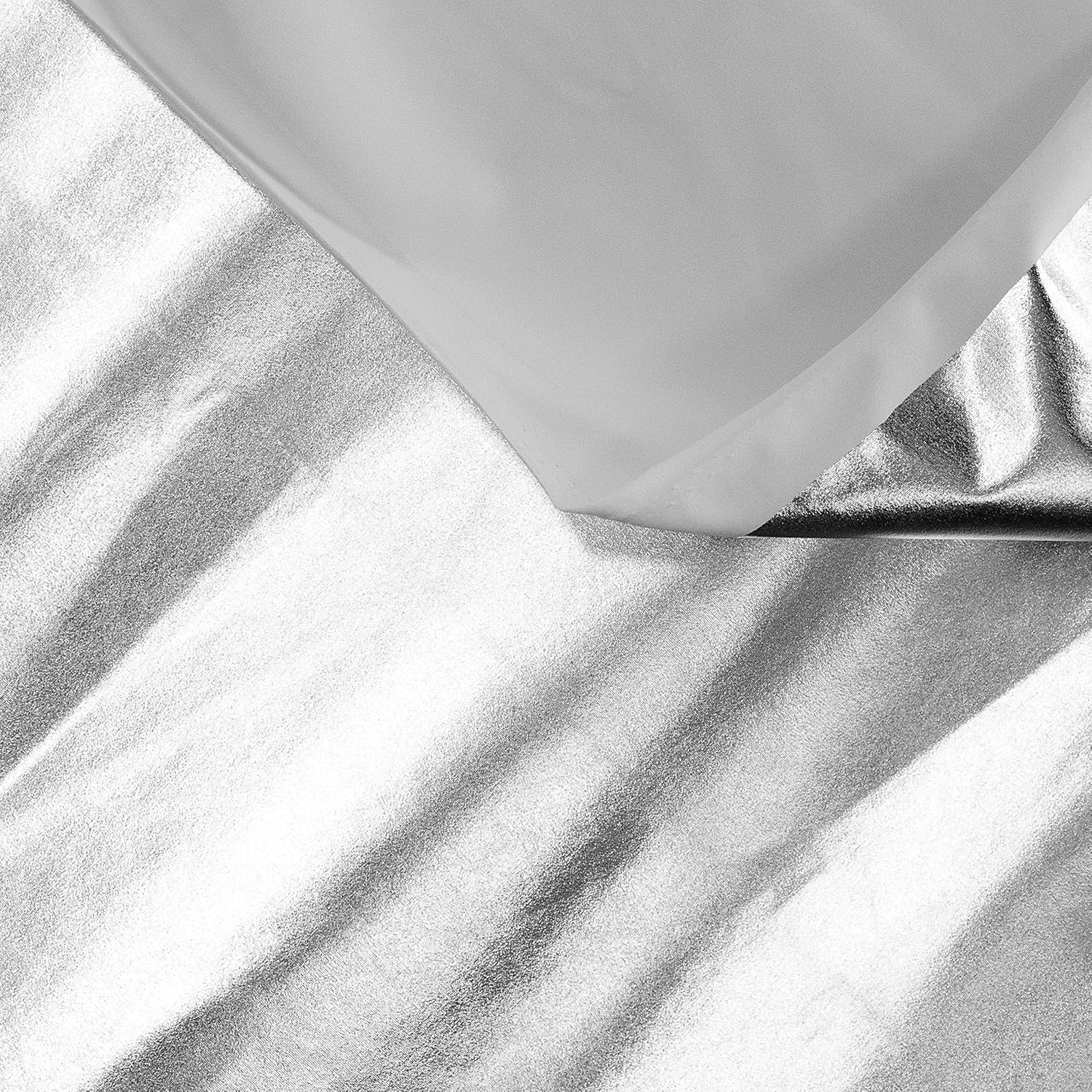 FabricLA | Silver Polyester Fabric | Metallic Foil Lame Spandex Material | 4-Way Stretch Knit Fabric | 60" Inches Wide | Polyester Fabric by The Yard for Dancewear, Costumes & Decoration - 1 Yard - Image 4