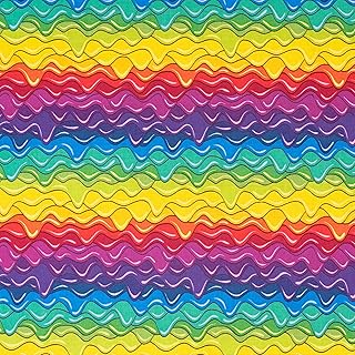 Singer, 100% Cotton, Rainbow Colorful Wave
