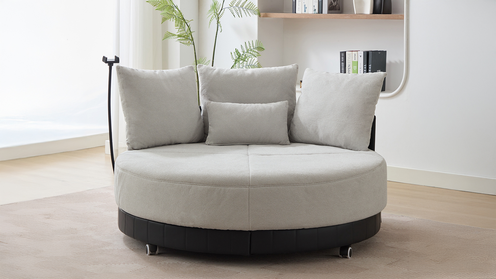 Sillón Giratorio Extra Grande Plegable Gris miniatura 7