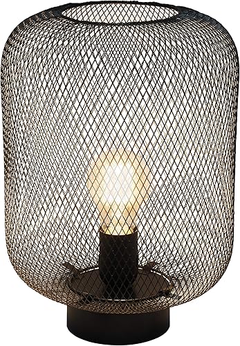 Miniatura 2 de Simple Designs LT1072-BLK - Lámpara de mesa industrial de malla metálica, color negro