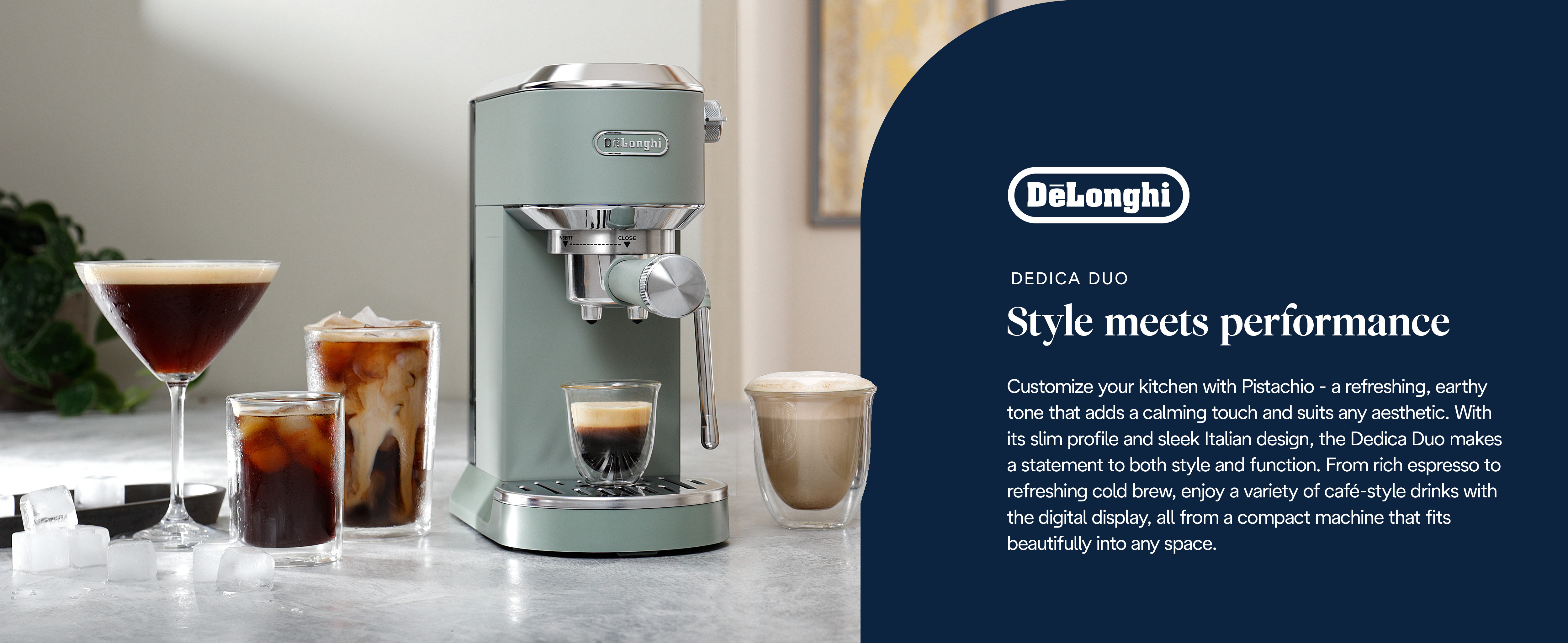 De'Longhi Dedica Duo Compact Espresso Machine - Cold Brew Coffee