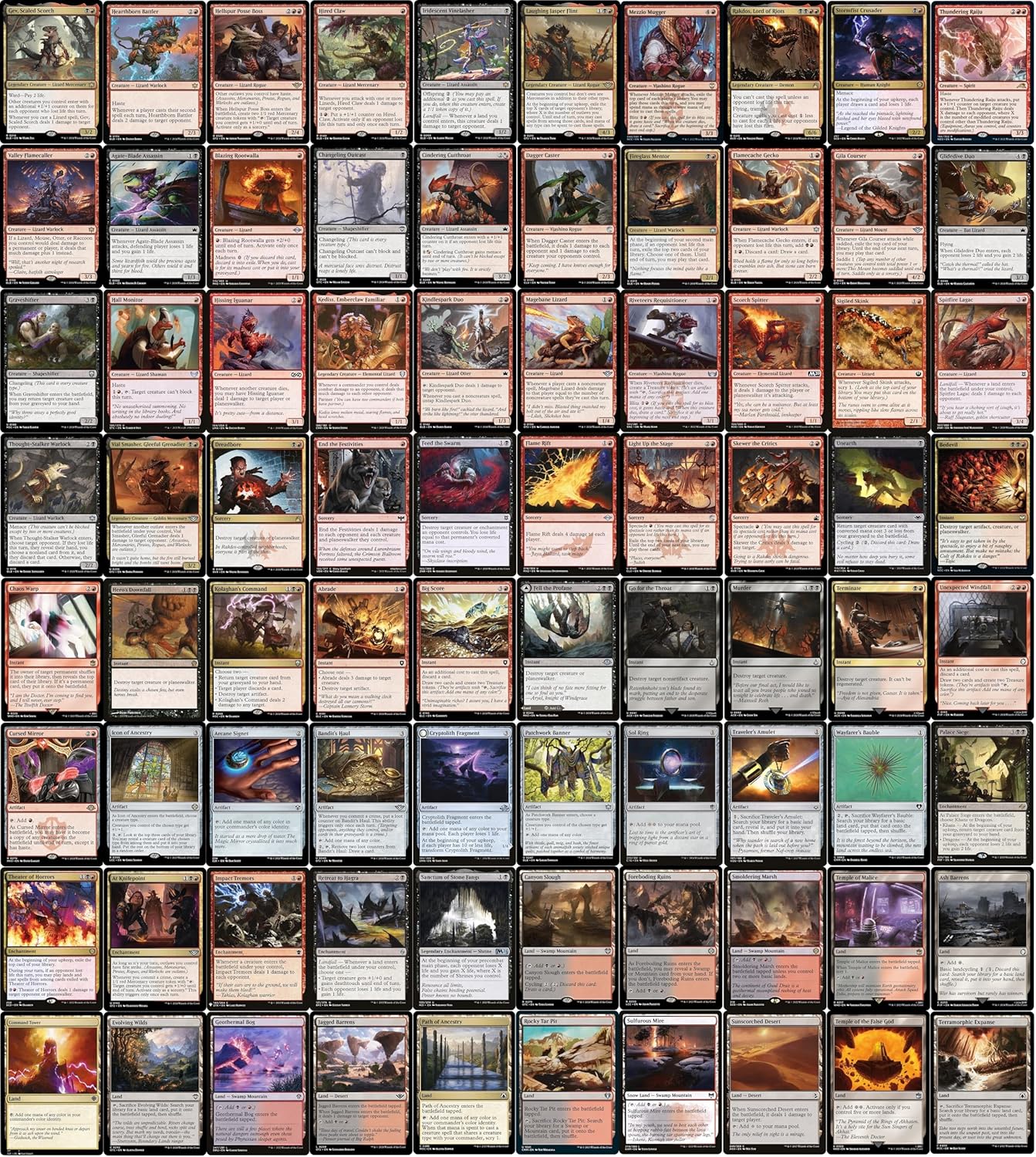 Elite Commander Lizard Deck - Gev, Scaled Scorch - Rakdos Black Red - EDH cEDH - 100 Card - Custom MTG Deck - Very Strong!