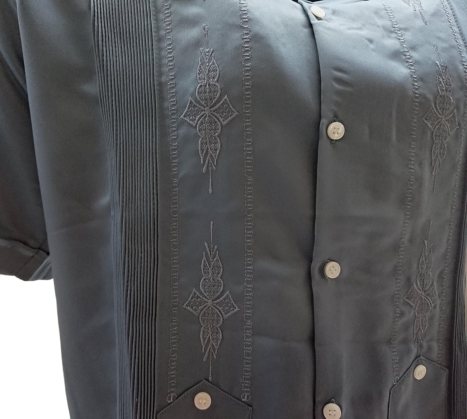 Authenic Men's Guayabera Yucateca Copacabana Estilo Diplomatica French Blue - Image 2