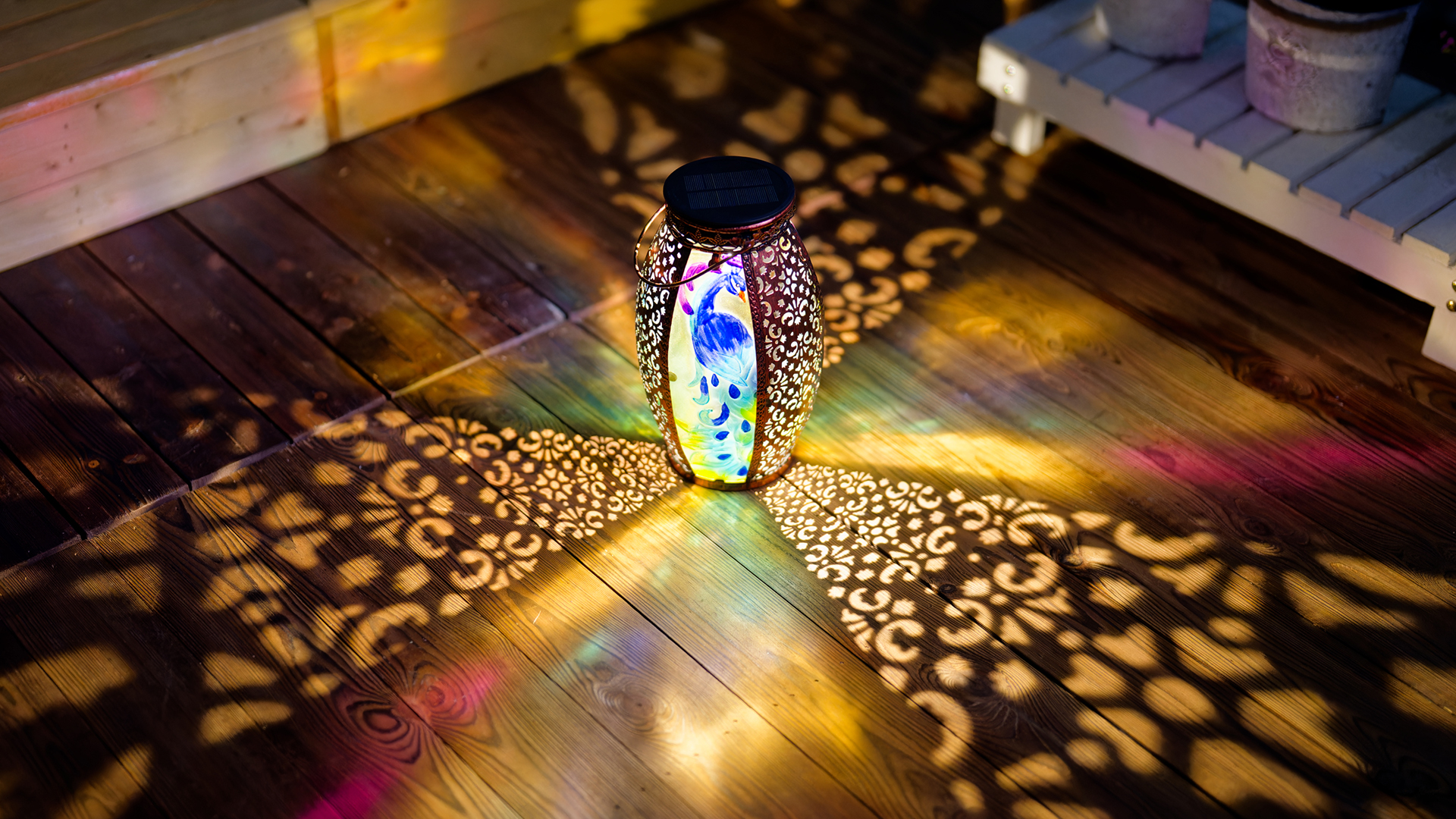 Amazon.com: Starsoul Hummingbird Solar Lantern Stained Glass