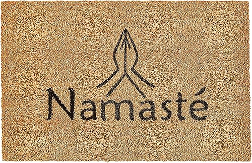Calloway Mills 120791729 Namaste Felpudo de 17 x 29 pulgadas, natural/negro