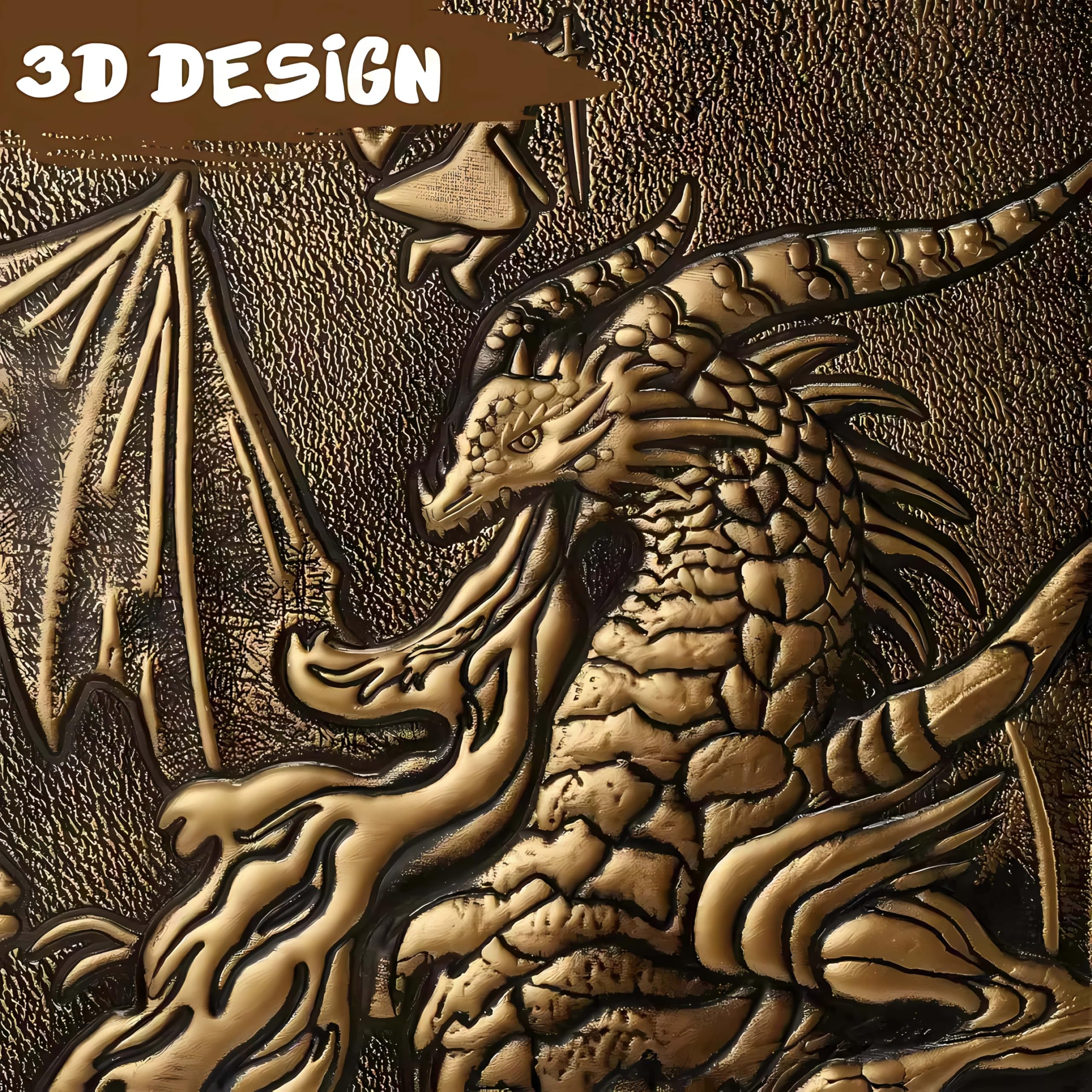 LIEFY DND DM Screen D&D Dungeon and Dragons Écran de jeu en cuir synthétique 3D gaufré avec motif dragon et 4 panneaux avec poches - Cadeau DND - Accessoire DND (laiton)