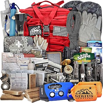 Pre-Packed Emergency Survival Kit/Bug Out Bag for 2 - Over 150 Total Pieces of Disaster Preparedness Supplies for Hurricanes, Floods, Earth Quakes & Other Disasters