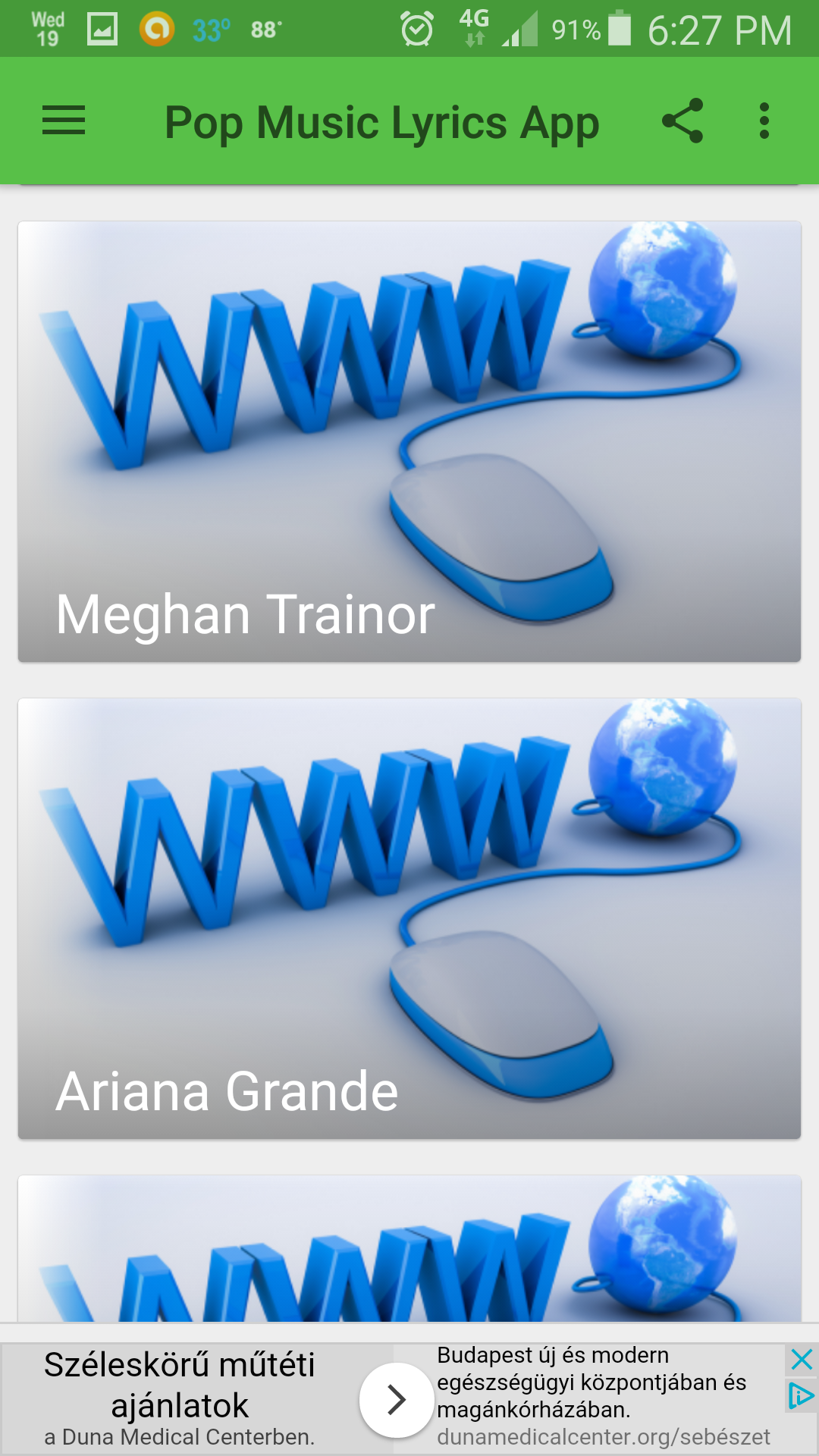 Pop Music Lyrics for Android