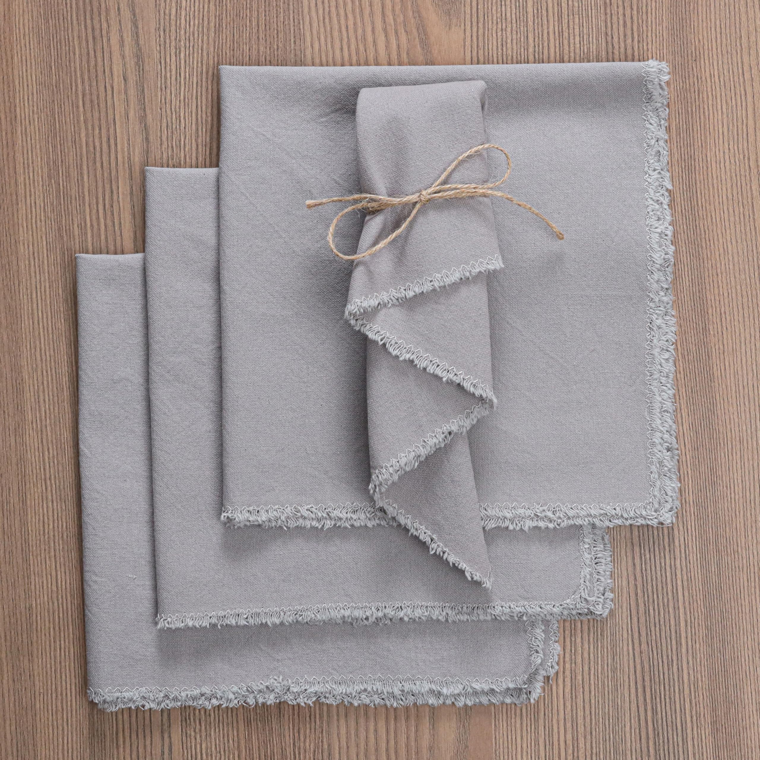 Ramanta Home Cloth Napkins Set Of 12 – Heavyweight Frayed Edge Cotton Dinner Napkins, 18x18 Inch - View #6