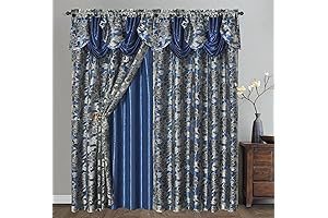 GOHD ROYAL ROSARIUM Fancy Living Room Curtains with Valance