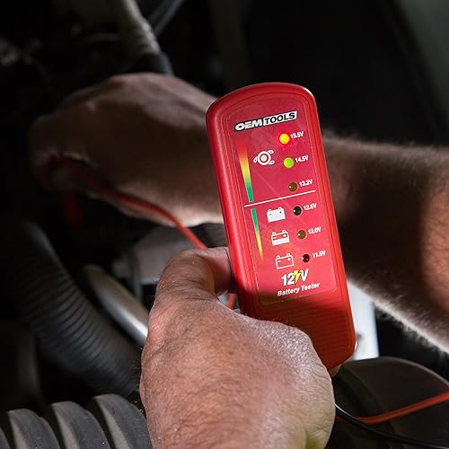 Miniatura 4 de OEMTOOLS 24367 - Probador de batería de coche de 12 V, probador de alternador portátil, fácil de leer de 12 V, indicadores LED, funciona en