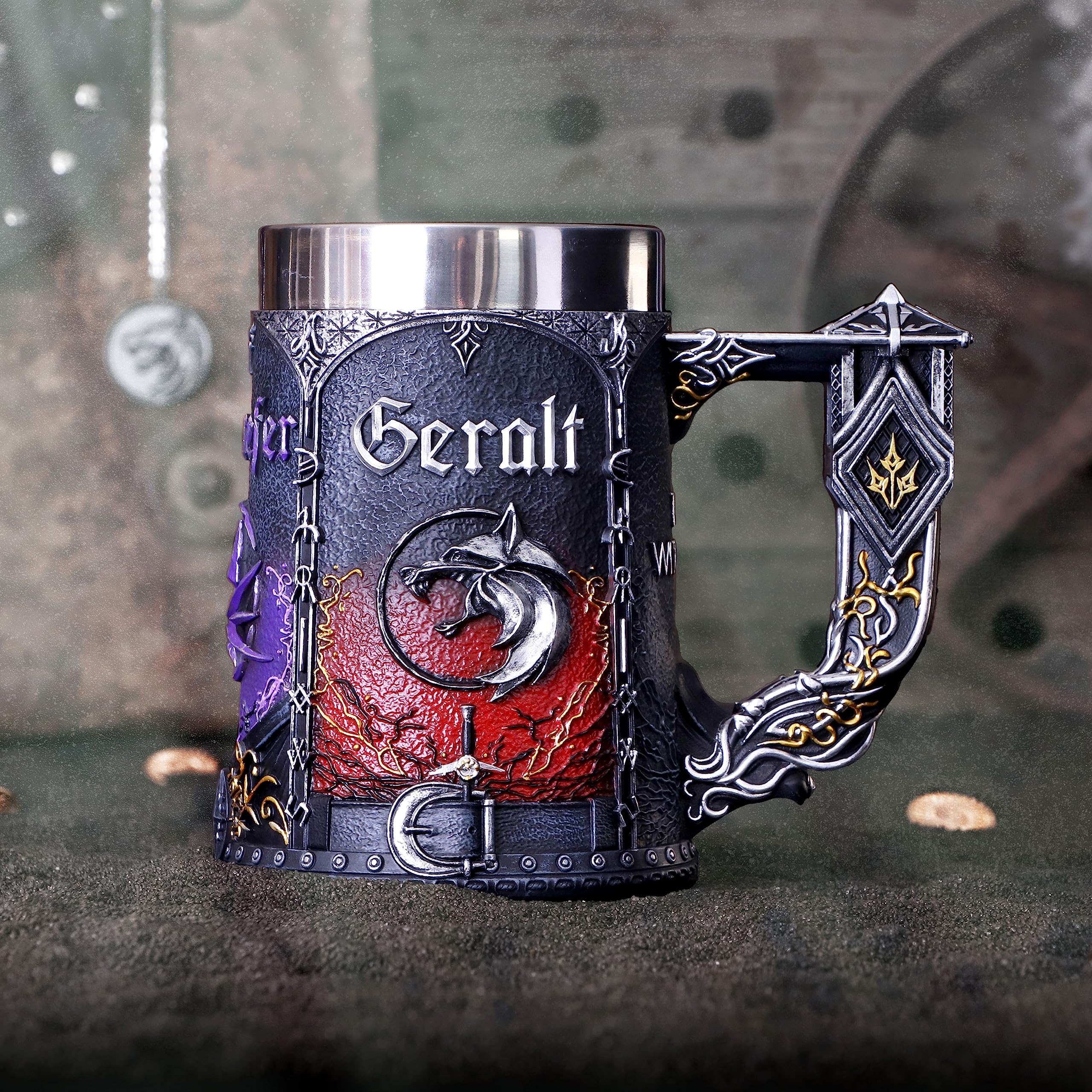 Nemesis Now Chope sous licence officielle The Witcher Trinity - Noir - 15,5 cm