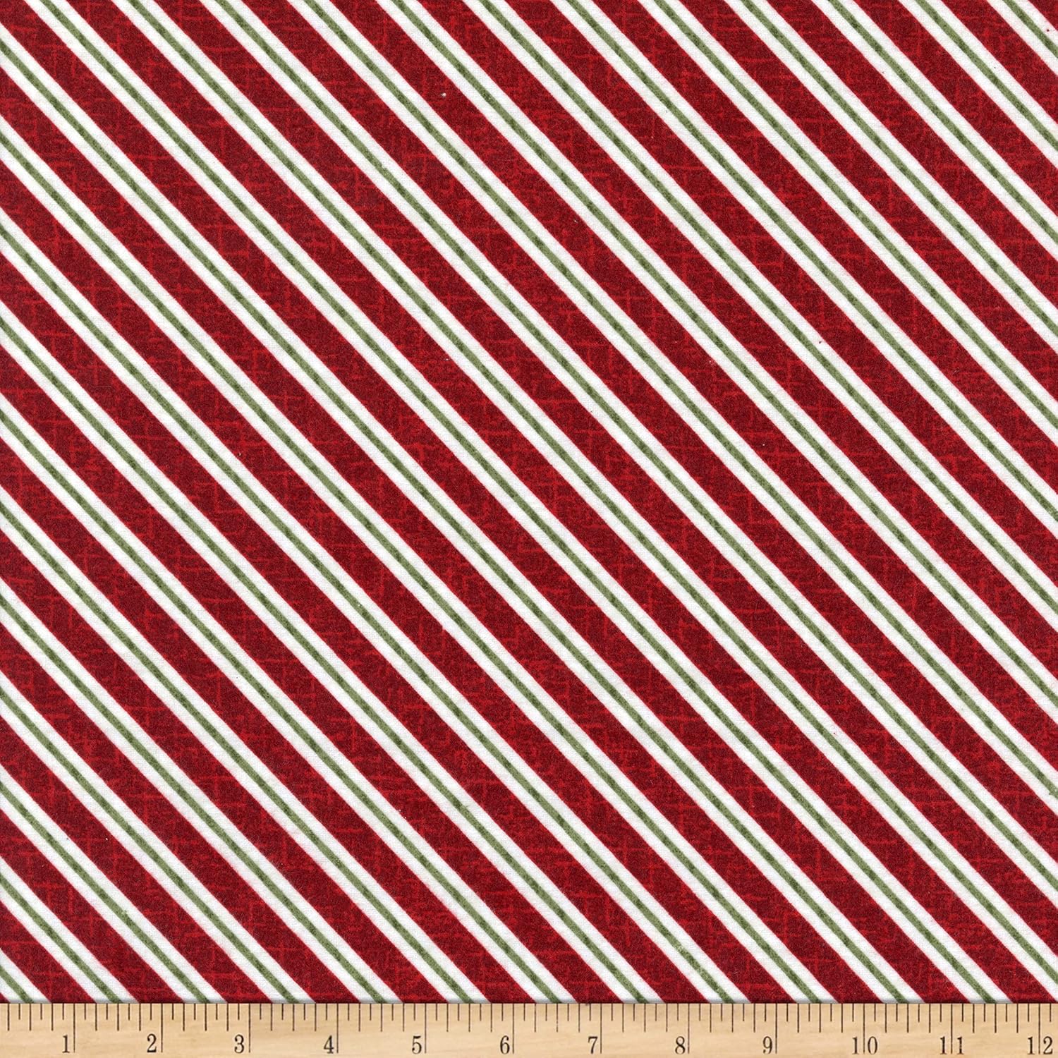 Maywood Studio Snowdays Flannel Candy Cane Stripe Red, Fabric by The Yard