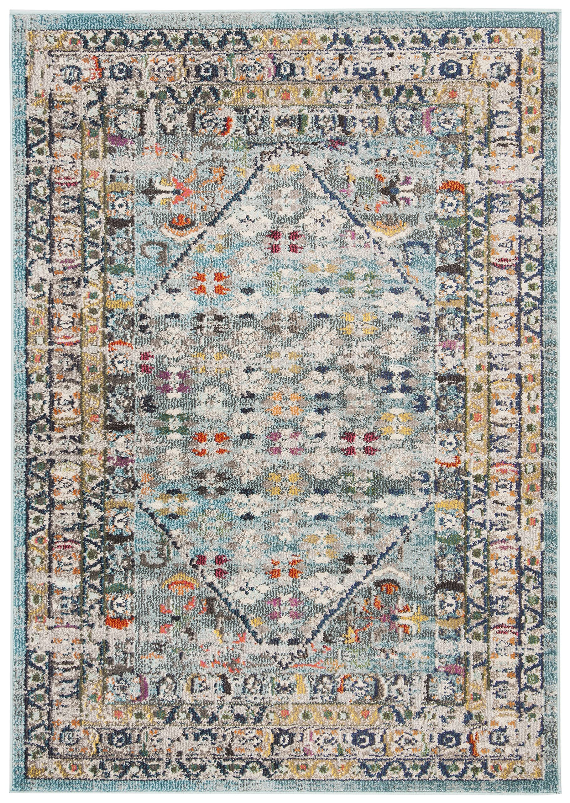 Tapis à Poil Court Safavieh Monaco Bleu Chic et Résistant 90 x 150 cm